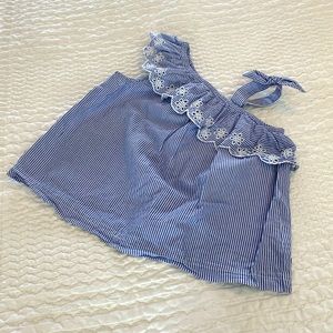 Cat & Jack, Adorable Striped Eyelet Summer Top, Sz Small (6/6x)